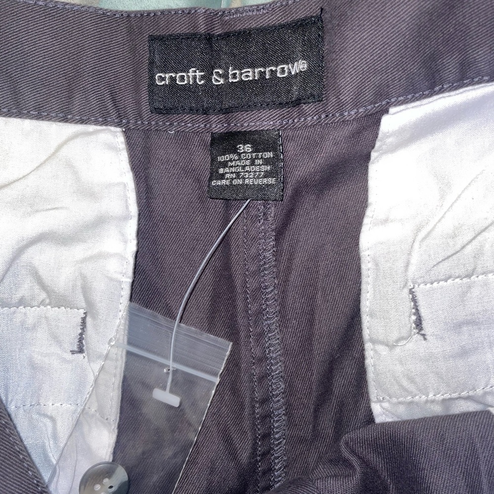 New With Tags Croft & Barrow Mens Dress Charcoal Khaki Capris *make offers* - Picture 4 of 7
